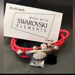 Swarovski Leather wrap bracelet with 1 CC CHARM